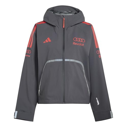 adidas Women's AUDI FORMULA ONE TEAM MECHANICS RAIN JACKET, utility black/hi-res red, M