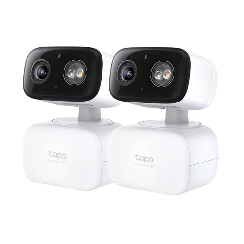Tapo 2K 3MP Pan/Tilt Indoor/Outdoor Security Camera - Free Person/Baby Cry Detect & Track, 360° View, Color Night Vision, SD/Cloud Storage, Works w/Alexa & Google Assistant, HybridCam 360 (2-Pack)