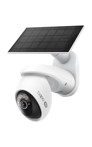 Tapo 4K Outdoor Camera Wireless, Battery Camera w/Solar Panel, Pan/Tilt, 360° View, 24/7 Capture, Free Person/Vehicle Detection, Night Vision, SD/Cloud, Works w/Alexa and Google Home, VistaCam 360