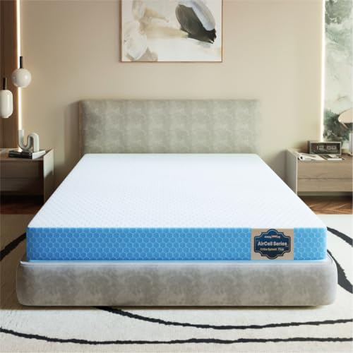 Ortho Spinex Plus | Aircell Technology | 4 inch HR Foam Mattress for Back Pain Relief & Spine Alignment | 5 Years Warranty | King Bed Size | Blue | (L
