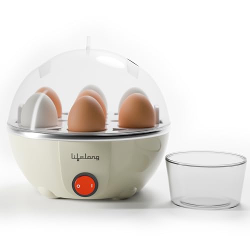 Lifelong Egg Boiler for 7 Eggs, 350 Watt | 3 Boiling Modes Hard, Medium & Soft | Multipurpose One Touch Operation Egg Poacher & Electric Egg Boiler Ma