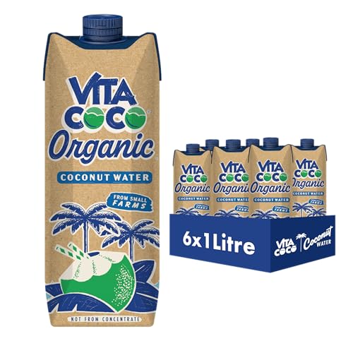 Vita Coco Organic Coconut Water 6x1L, High in Vitamin C and Potassium, No Fat, Low in Calories, Non-GMO, Gluten-Free, Vegan
