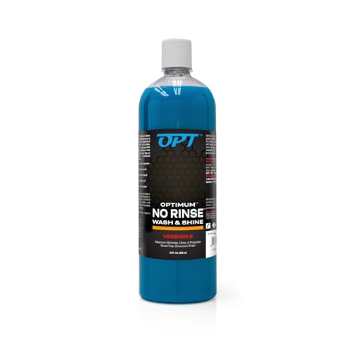 Optimum No Rinse Wash and Shine Version 6 - ONR Rinseless Car Wash Soap for Auto Detailing, Use On Paint, Ceramic Coatings, Glass, Interior (32 Oz)