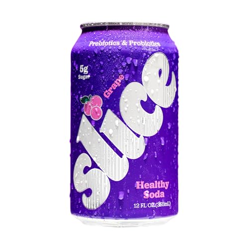 Slice Grape Healthy Soda, With Prebiotics and Probiotics, 12 fl oz Can