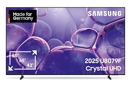 (-55%) Samsung Crystal UHD U8079F 4K 65 Zoll (163 cm) LED Fernseher, Crystal Prozessor 4K, MetalStream Design, SmartThings, AI Upscaling, Gaming Hub, Knox Security, Kostenlose Inhalte, Smart TV