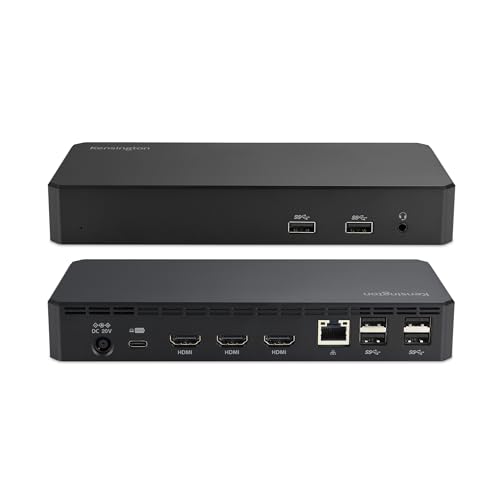 Kensington SD4760P 11-in-1 USB-C Docking Station Triple Monitor DisplayLink Docking Station, 3xHDMI, 100W Charging for Laptop, 6xUSB A, Ethernet, Audio, for Mac and Windows Driver Require K33622NA