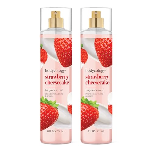 Bodycology Long-Lasting Fragrance Body Mist, Strawberry Cheesecake, 8 fl oz (Pack of 2)