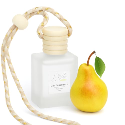 D’Velas™ 40ml Car Fragrance Diffuser Set – Long-Lasting Upto 120 Days | Pear Bliss | No Paraben | Elegant 10ml Wooden Lid Bottle with 30ml Refill | Pe