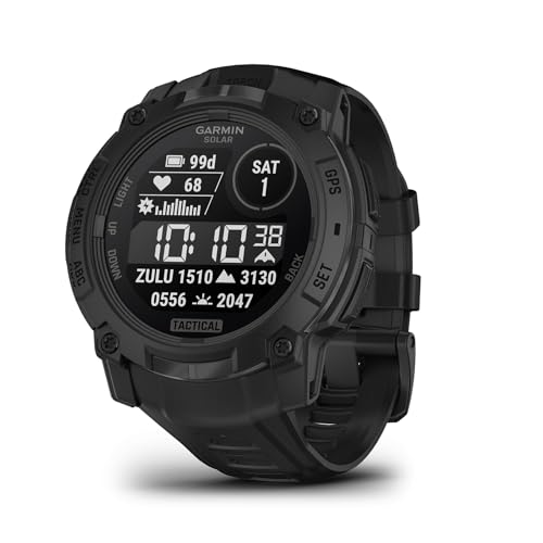 Garmin Instinct® 3 Tactical Edition, 45mm, Solar Charged Display, Rugged Outdoor GPS Smartwatch 45mm Tactical Solar Black