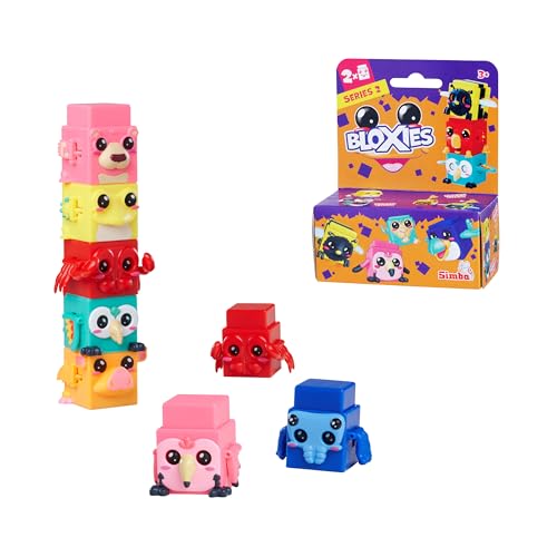 ⚡ BLITZDEAL (-79%) Simba Toys Bloxies Figur Serie II (2 Stück) – Tier-Baustein zum Stapeln und Sammeln, lustiger Bewegungseffekt, 4,5 cm, Auswahl per Zufallsprinzip, Spielzeug ab 3 Jahren