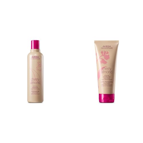 Aveda Cherry Almond Softening Shampoo & Conditioner Set for Normal to Dry Hair | with Coconut Oil & Shea Butter | Silicone Free | 8.5 Fl. Oz.