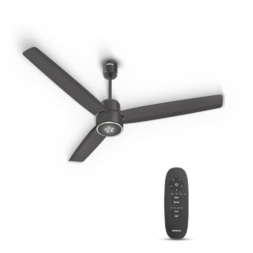 Havells FAB BLDC LED Ceiling Fan 1200 mm, 5 star, LED Speed Indicator, 380 RPM, Up to 65% Savings,Reverse Rotation,4 Speed Modes,Low Wattage 30W,Low N