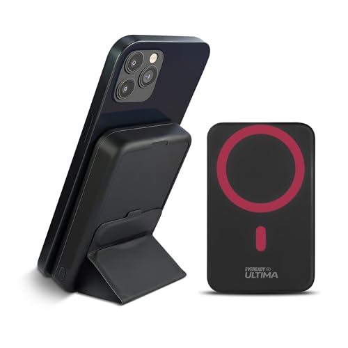 Eveready Ultima MagSafe Compatible Power Bank- PB31, 10,000mAh, 22.5W Wired &amp; 15W Magnetic Wireless Fast Charging Stand for iPhone 12 &amp; Above,