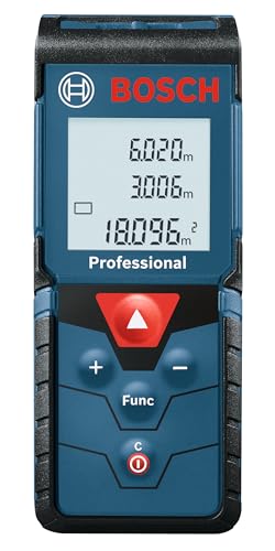 BOSCH GLM 40-12 Laser Distance Meter | 40m Range | ±1.5mm Accuracy | Area & Volume Measurement | IP54 Dust & Water Resistant | Memory Function | Compa