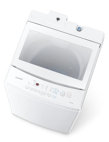 COMFEE’洗濯機 10kg ファミリー 3-4人用 全自動洗濯機 ステンレス槽 風乾燥 予約機能 スピードコース ガラスドア 大容量 家電 節水 静音設計 まとめ洗い 大物洗い 槽洗浄 透明ドア コンパクト ホワイト CA-1001(W) 3