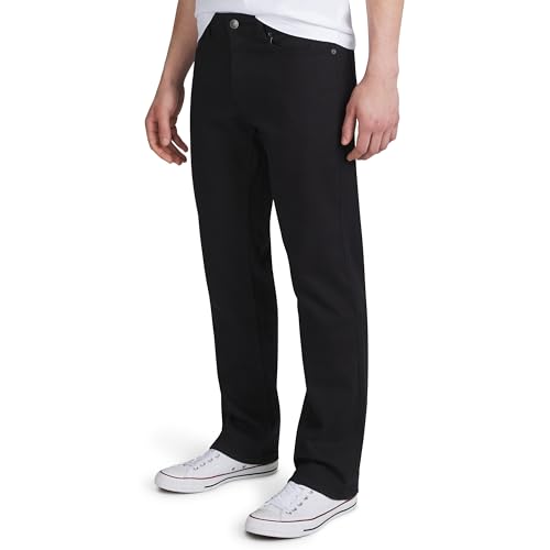 Quiksilver Men's 5 Pocket Straight Fit Stretch Waist Casual Chino Pants, Black, 38W x 34L
