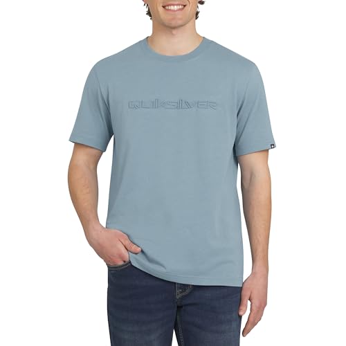 Quiksilver Men's Soft Cotton Premium Tee Short Sleeve T-Shirt, Blue Shadow, Medium