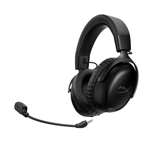 HyperX Cloud III S – Wireless Gaming Headset for Multi-Platform, 2.4GHz, Bluetooth, Battery Life up to 120 Hours 2.4GHz / 200 Hours Bluetooth, 53mm Angled Drivers, Detachable Mic – Black