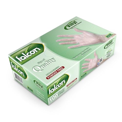 Falcon Vinyl Gloves - Clear Powder Free (Medium)