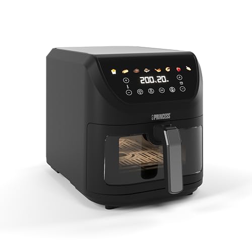 🔥 STARKER PREIS (-40%) Princess SlimFry Airfryer, 8L Fassungsvermögen, 2000W, 8 Programme, Digitales Touchscreen, Einstellbare Temperatur, Sichtfenster, Automatische Abschaltung, Spülmaschinenfest, 182257