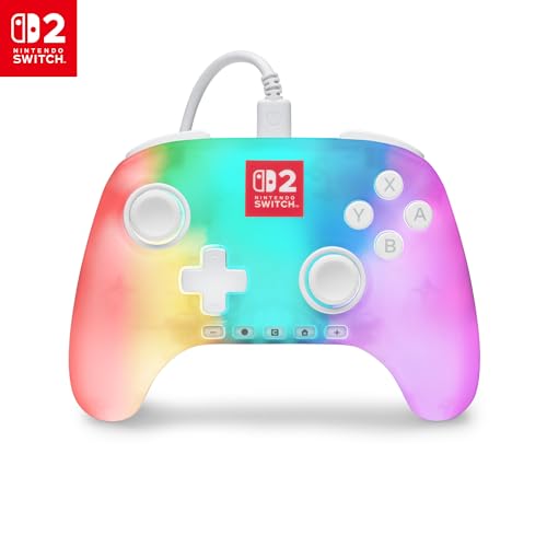 🔥 STARKER PREIS (-50%) PowerA Kabelgebundener Advantage-Controller für Nintendo Switch 2 mit Lumectra - Weiß, offiziell lizenziert, RGB-Beleuchtung, Halleffekte, belegbare Tasten, C-Taste, Pro-Controller