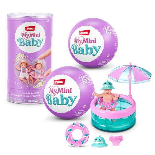5 Surprise My Mini Baby Series 2 by ZURU, Collectible Mystery Capsule, Toy for Girls, Realistic Miniature Baby, Playset and Accessories (2 Capsules)