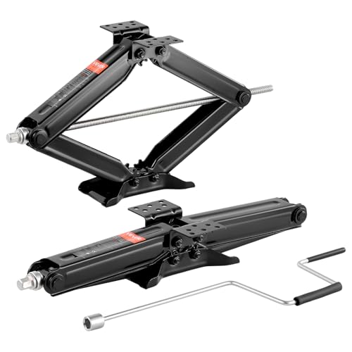 (-30%) VEVOR RV Scherenwagenheber Wagenheber mit Handkurbel & Steckschlüssel & Wasserwaage (2 Stk.) Stabilisator Nivellierung 103-595 mm Hubhöhe Stabilisatorwagenheber 4082 kg belastbar
