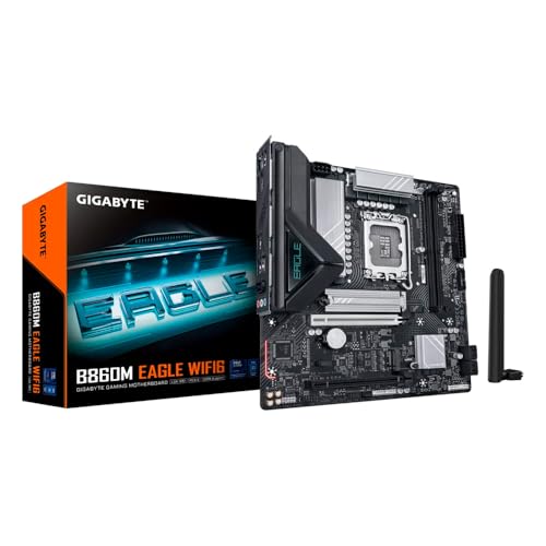 PLACA MAE GIGABYTE B860M EAGLE WIFI6 1.0 INTEL LGA 1851 9MB86MEW2-00-G10 | Socket LGA1851 para Processadores Intel Core Ultra Slot M.2 PCIe Gen5 com Dissipadores Wi-Fi 6 e LAN 2,5Gbps USB 3.2 Gen1
