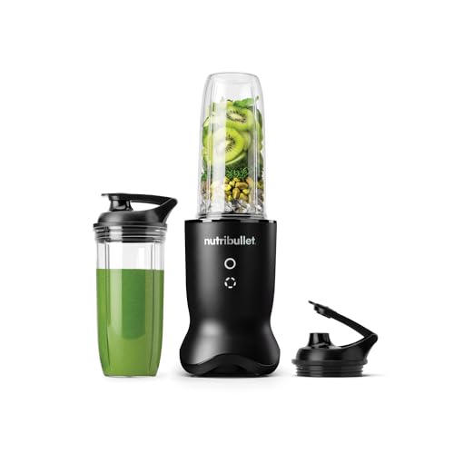 (-26%) nutribullet Ultra NB1206MB, Mixer mit Tritanbehälter, Edelstahl-Mahlklingen, Elektrischer Smoothie-Mixer, 900ml und 700ml Behälter, 2 To-Go-Deckel, 1200W, Grau