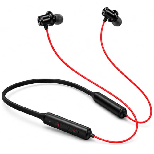 Bouncefit Sonic Bluetooth Wireless Neckband, 60 Hours Continuous Playback Battery, Big Bass, Low Latency, Active Noise Cancellation, Magnetic On/Off E