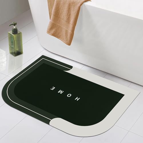 MollisHomes Rubber Bath Mat 4 MM, Anti-Skid Water Soaking Bathroom Rug Door,Floor mat, Soft Quick Dry Water Absorbent Mat for Home Office 40x60cm - Gr