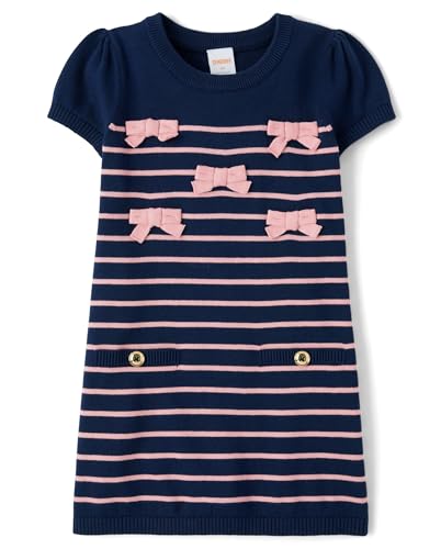 Gymboree,Girls,and Toddler Short Sleeve Sweater Dress,Tidal Bow Stripe,12