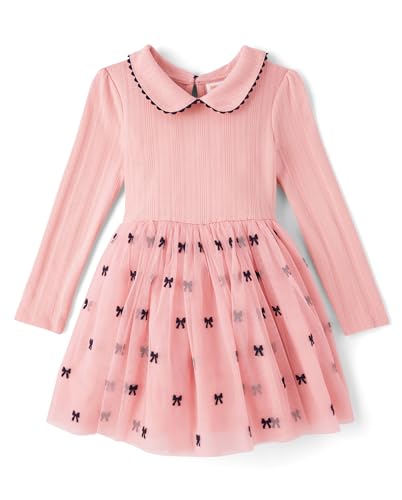 Gymboree,Girls,and Toddler Long Sleeve Tutu Dress,Fuzzy Pink,7