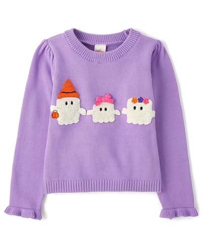 Gymboree,Girls,and Toddler Long Sleeve Crew Neck Pullover Sweater,Ghosts Ruffle,6