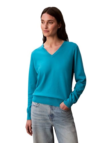 Calvin Klein Women's Monogram Logo V-Neck Sweater