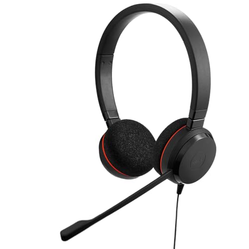 Jabra Evolve 20 Wired Headset (2025 Edition) - Dual-Ear Wired Headset for Office and Work from Home - Call Control - Certified for MS Teams - USB-C/A Connectivity - Black