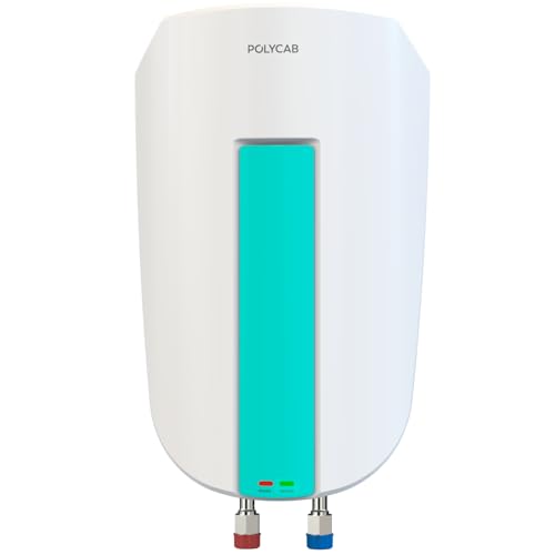 POLYCAB Intenso 3 litre, 3 KW Electric Instant Geyser (Water Heater) For Home & Kitchen | Efficient Heating Element | Enhanced Safety Measures | 5 yea