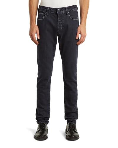 (-50%) G-STAR Herren 3301 Slim Jeans, Schwarz (Washed Black 51001-D931-H890), 28W / 34L