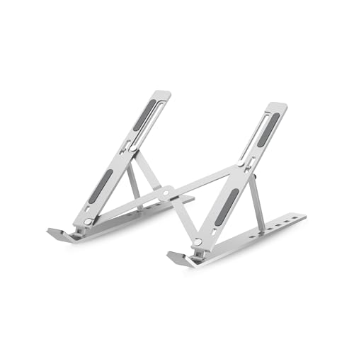 Geonix Trek T3 Aluminium Ergonomic Laptop Stand | 7 Angles Adjustable Tabletop | Anti Slip Rubber Pads | Foldable | Compatible with Laptops Upto 17 in