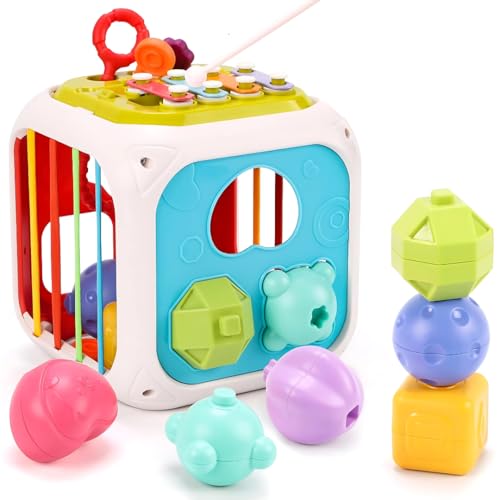 Storio 7 in 1 Baby Sensory Toy for Kids 1-3 Years | Montessori Shape Sorter, Stacking & Activity Toy | Educational Learning Toy for Toddlers | Fine Mo