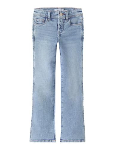 (-36%) NAME IT Mädchen Nkfpolly Skinny Boot Jeans 1142-Au Noos, Light Blue Bleached Denim, 110 cm