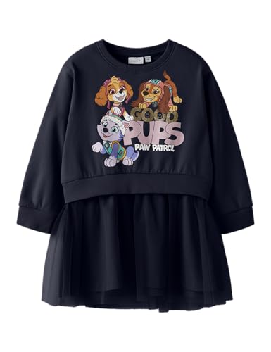 (-37%) NAME IT Mädchen Nmfjara Paw Nreg SWE Dress Bru Cplg, Navy Blazer, 116