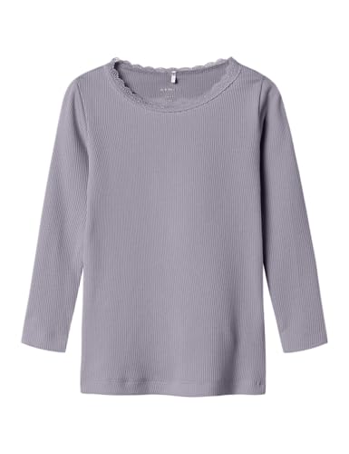 🔥 SELTEN SO GÜNSTIG (-42%) Name IT Mädchen Nmfkab Ls Top Noos, Lavender Gray, 110 cm