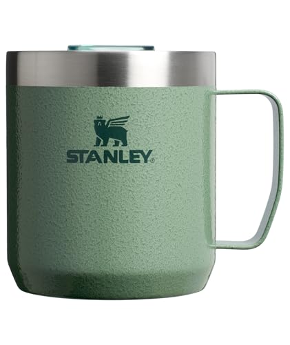 Stanley Everyday Camp Mug 12oz | Drink Through Lid | Cup for Coffee, Tea and Drinks | Insulated Stainless Steel Coffee Mug | BPA-Free | Hammertone Green