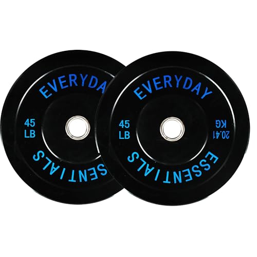2-Inch Olympic Bumper Plates, 2X 45LB Weight Plates, Perfect for Weightlifting and Strength Training, Multiple Weights Available