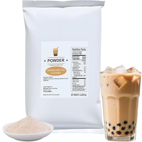 Soeos Milk Tea Flavored Powder (3-in-1), 2.2 lbs (1kg) – Instant Bubble Tea Mix with Creamer & Sugar, Easy to Prepare, Perfect for Boba Drinks & Desserts
