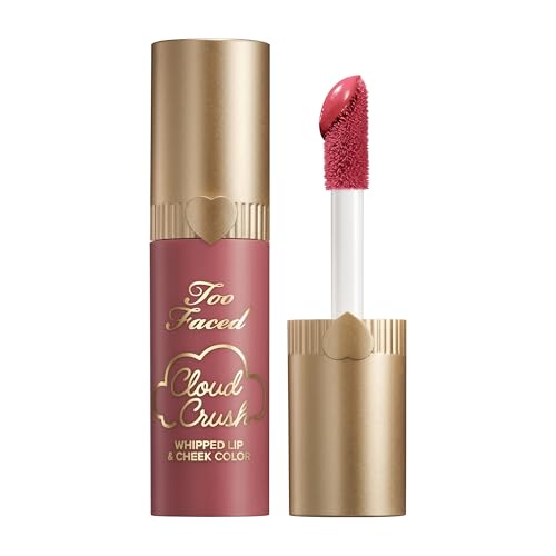 Too Faced Cloud Crush Whipped Lip & Cheek | Creamy Multi-Use Formula with Hyaluronic Oil for a Soft-Focus Longwear Flush, 0.15 Fl Oz, Headliner