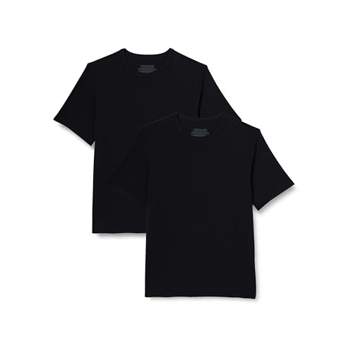 (-23%) Amazon Essentials Herren Superweiches, Kurzärmliges Unterhemd Aus Leichtem Modal, 2er-Pack, Schwarz, S