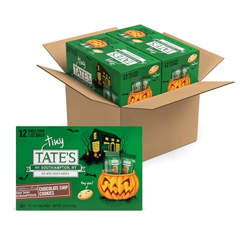 Tate's Bake Shop Tiny Chocolate Chip Cookies, Limited Edition Halloween Cookies, 2 Boxes (24 Total Snack Packs)