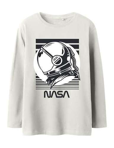 🔥 STARKER PREIS (-51%) NAME IT Jungen Nkmvitar NASA Ls Top NAS, Bright White, 116 cm
